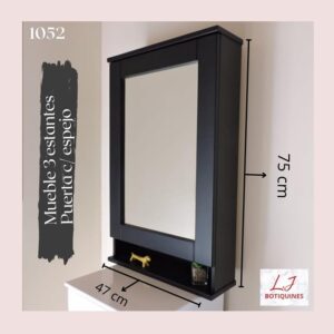 Botiquin con espejo-Negro-Mod.1052