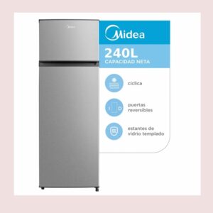 Heladera Midea 340 Lts.C/Freezer Gris